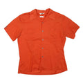 Mens Orange Shirt Short Sleeve Polyester Blend L Casual Summer Button Pocket