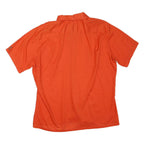 Mens Orange Shirt Short Sleeve Polyester Blend L Casual Summer Button Pocket
