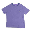 CHAPS Mens Purple & White Striped T-Shirt XL Short Sleeve Crew Neck Chest Pocket