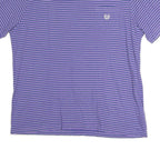 CHAPS Mens Purple & White Striped T-Shirt XL Short Sleeve Crew Neck Chest Pocket
