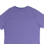 CHAPS Mens Purple & White Striped T-Shirt XL Short Sleeve Crew Neck Chest Pocket