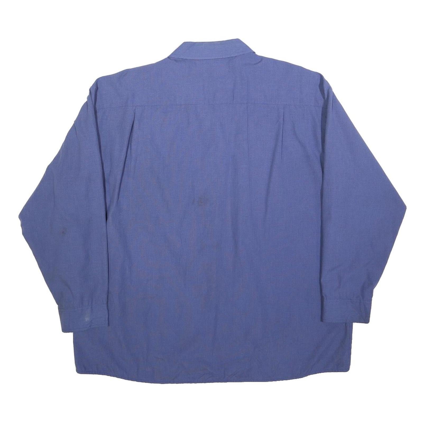 CINTAS Mens Blue Work Shirt XL Logo Embroidered Button Long Sleeve Cotton Blend