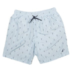 NAUTICA Mens Casual Blue & Navy Animal Print Relaxed Fit Shorts L W32 Drawstring