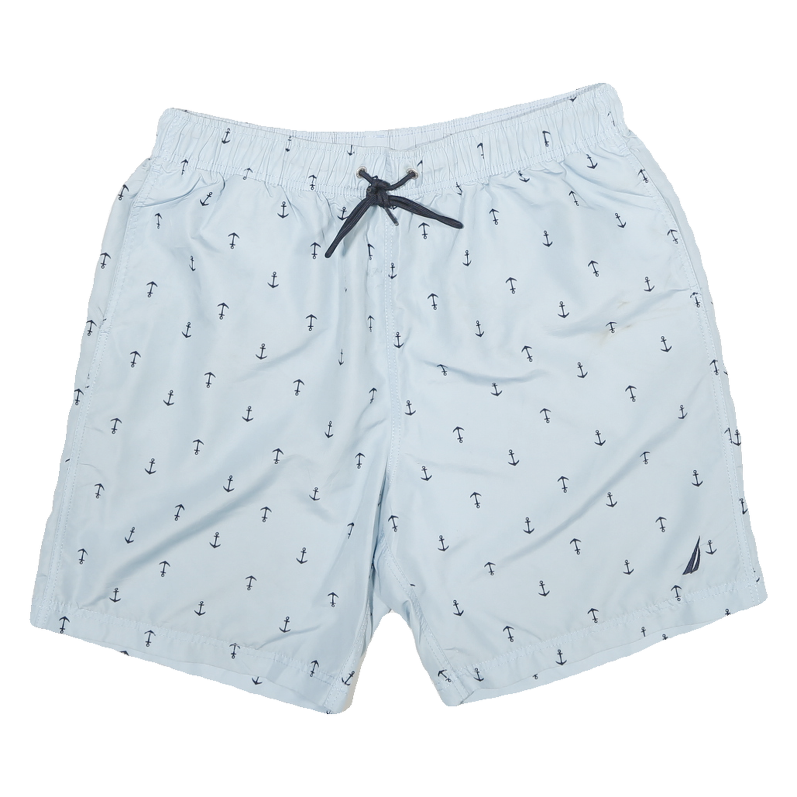 NAUTICA Mens Casual Blue & Navy Animal Print Relaxed Fit Shorts L W32 Drawstring