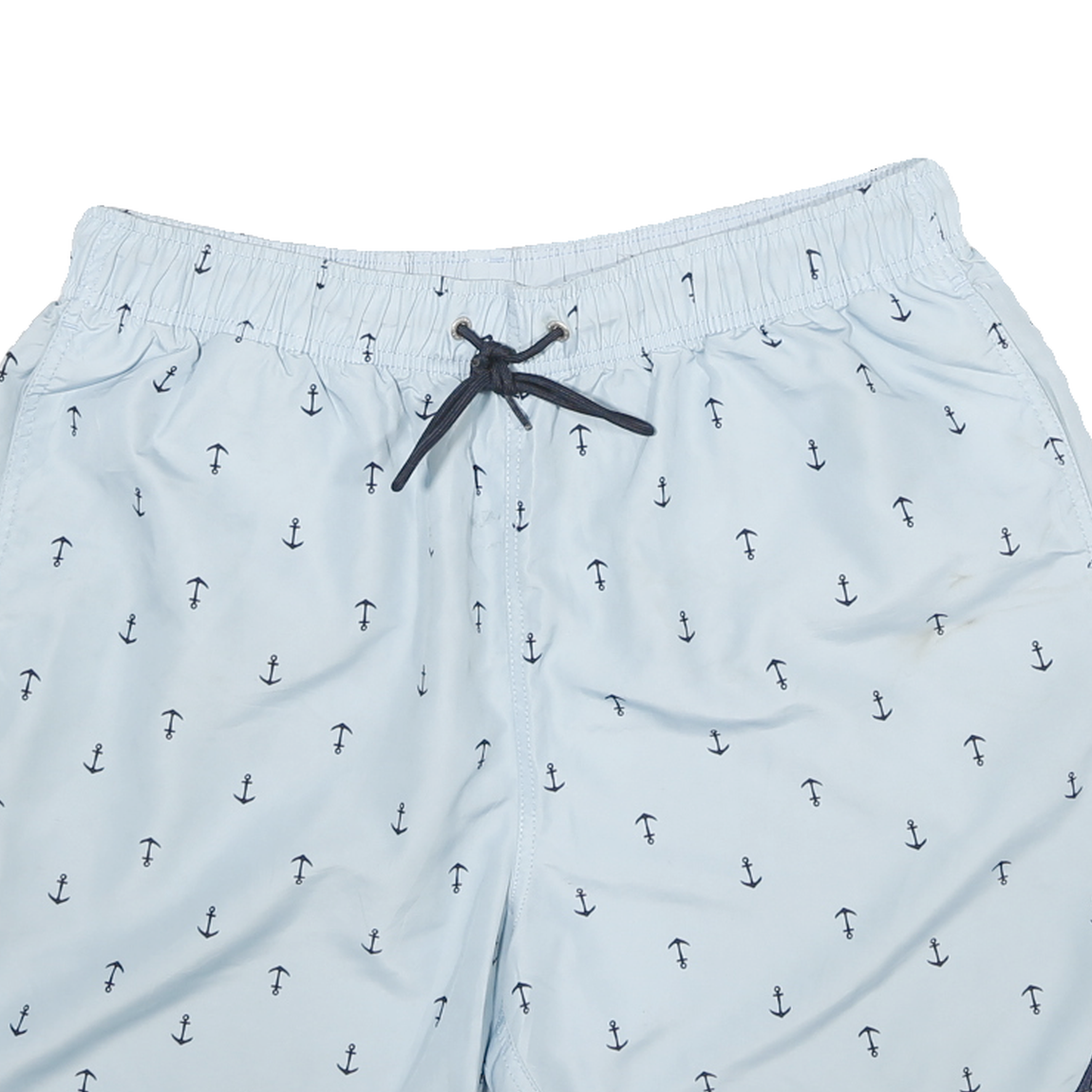 NAUTICA Mens Casual Blue & Navy Animal Print Relaxed Fit Shorts L W32 Drawstring