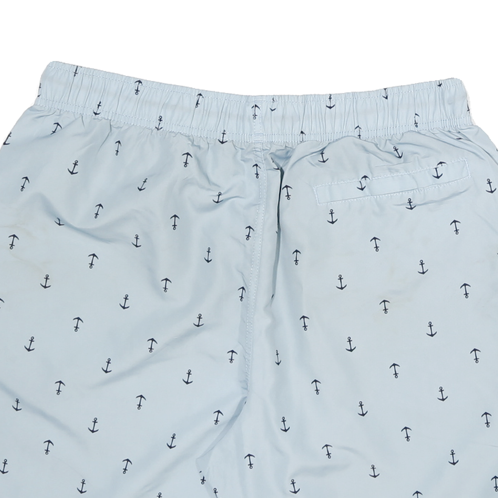 NAUTICA Mens Casual Blue & Navy Animal Print Relaxed Fit Shorts L W32 Drawstring