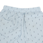 NAUTICA Mens Casual Blue & Navy Animal Print Relaxed Fit Shorts L W32 Drawstring