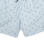 NAUTICA Mens Casual Blue & Navy Animal Print Relaxed Fit Shorts L W32 Drawstring