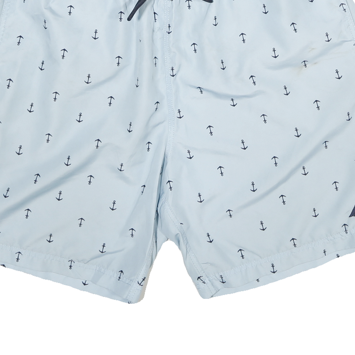 NAUTICA Mens Casual Blue & Navy Animal Print Relaxed Fit Shorts L W32 Drawstring