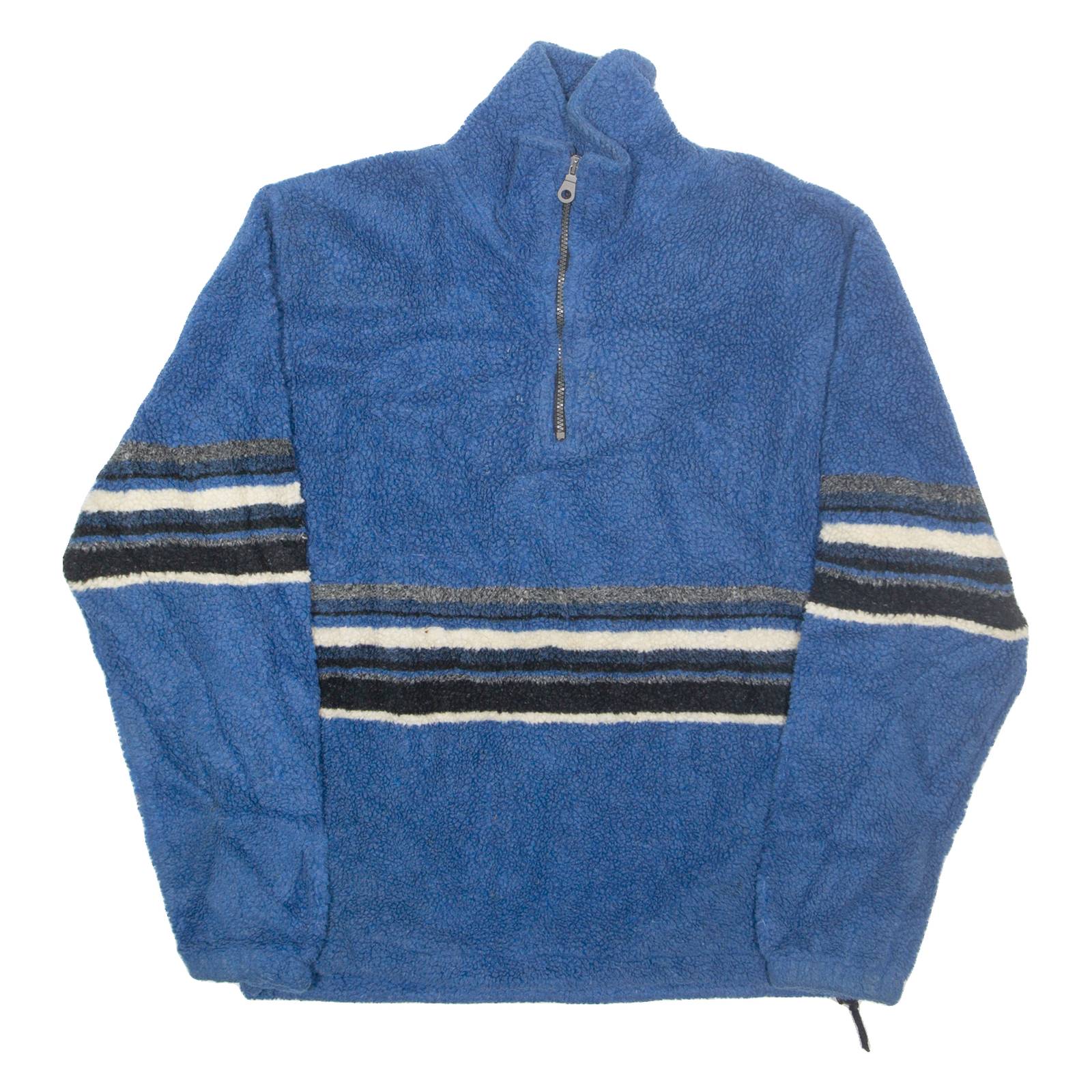 FREE COUNTRY Fleece Womens Pullover Jacket Blue Striped XL