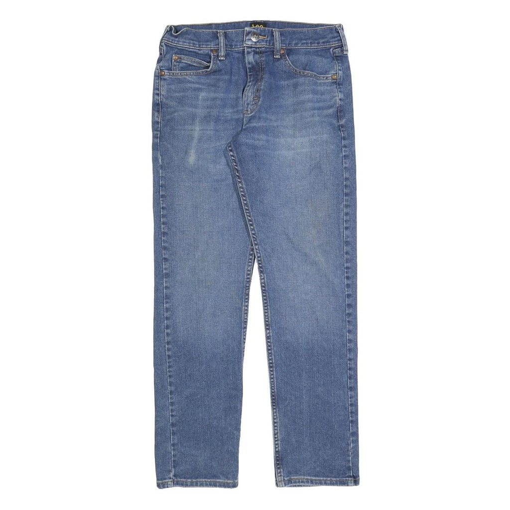 LEE Mens Regular Fit Straight Blue Denim Jeans Zip W30 L30 Classic Casual