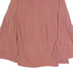 ZARA Womens Rose Pink Printed Blouse Long Sleeve High Neck M Elegant