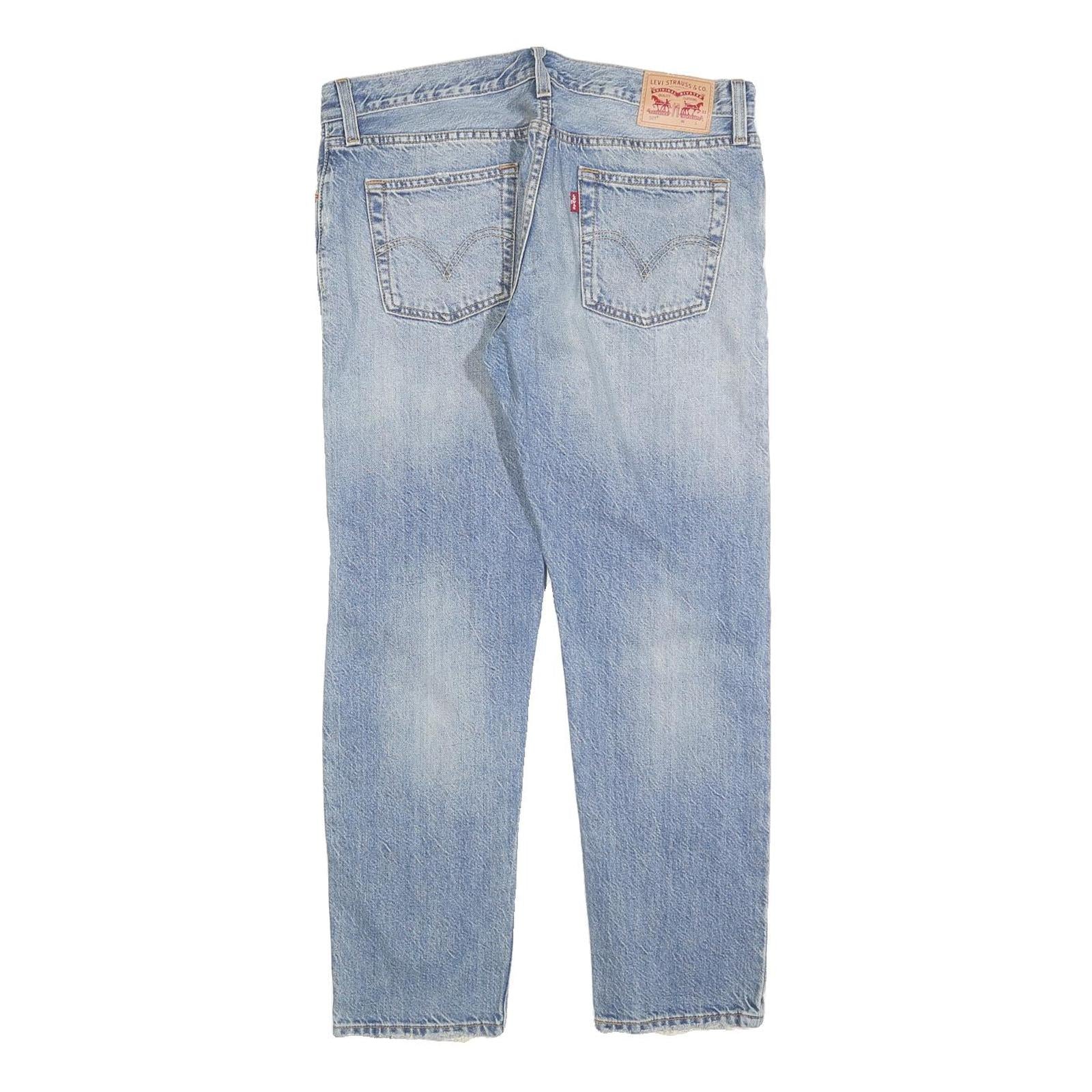 LEVI'S 501 Womens Jeans Blue Regular Straight Denim Stone Wash W32 L28 Classic