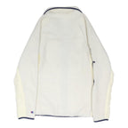 CHAMPION Womens White & Navy Zip Jacket L Polyester Blend Fleece Logo