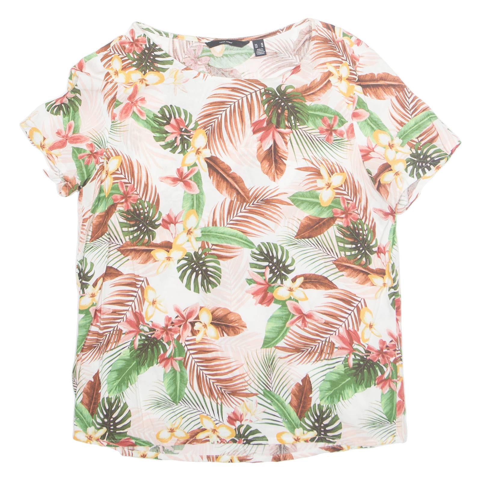 Womens Printed Top White Floral M
