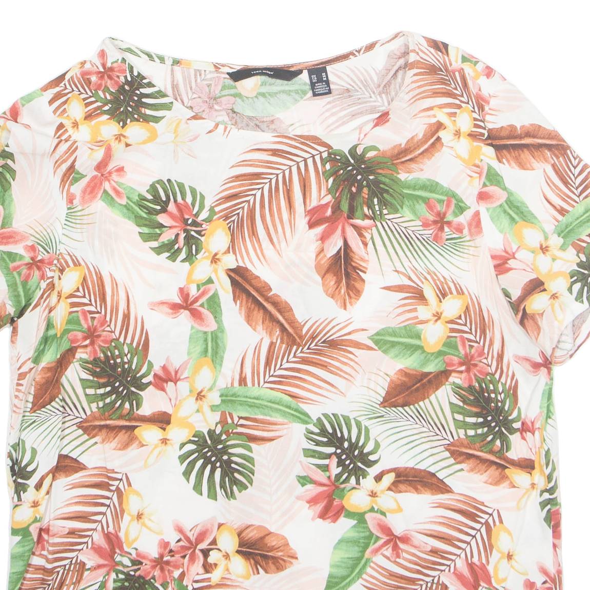Womens Printed Top White Floral M