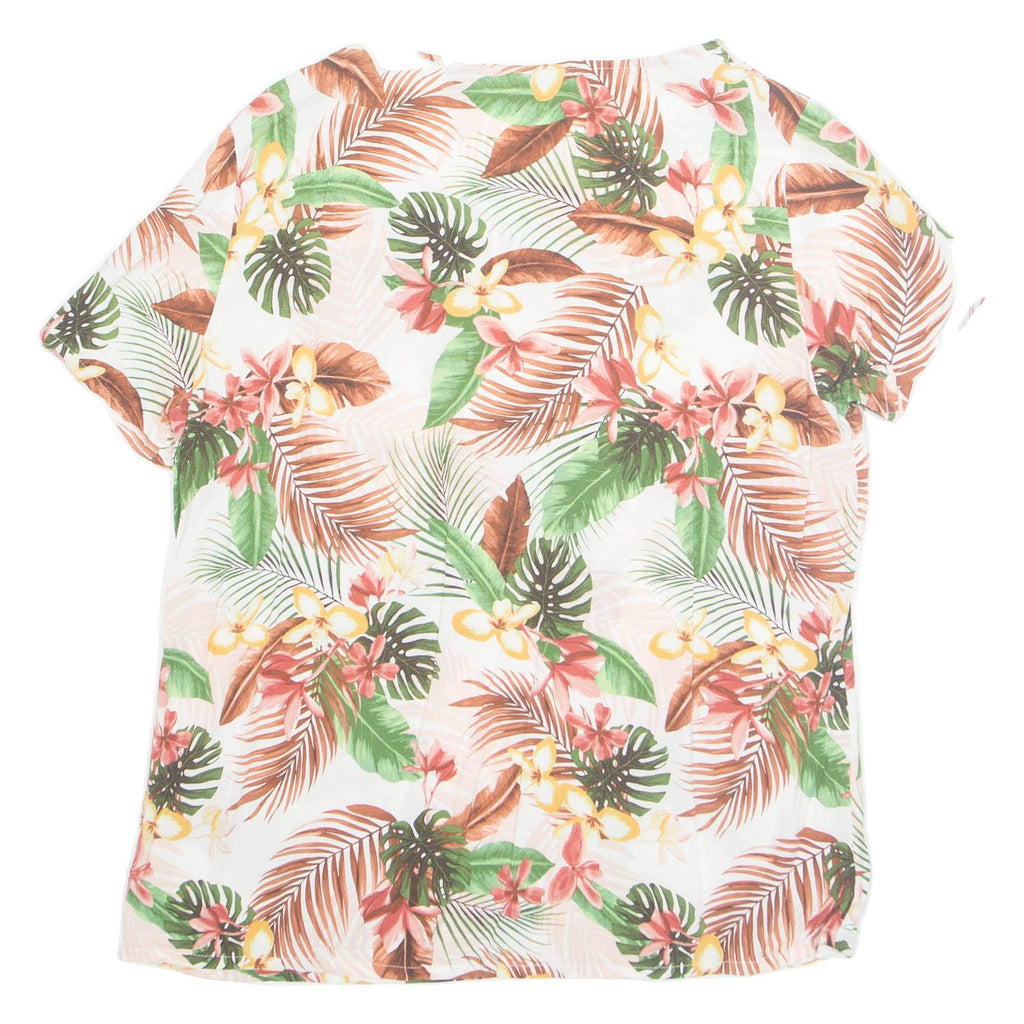 Womens Printed Top White Floral M