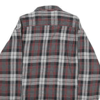 DULTUH TRADING CO Mens Grey & Red Check Shirt L Button Cotton Casual Long Sleeve