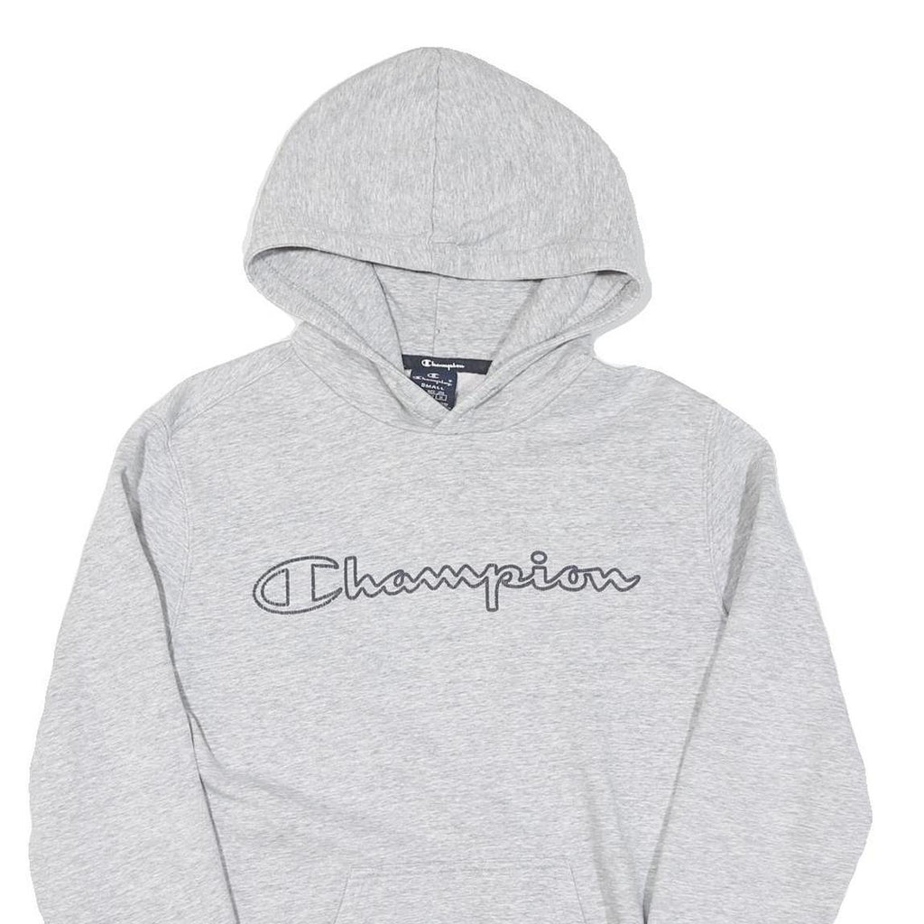 CHAMPION Mens Grey Hoodie S Cotton Pullover Casual Sports Sweatshirt