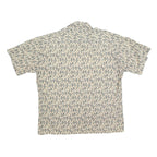 CAMPIA Mens Beige & Grey Abstract Print Shirt L Cotton Blend Summer Casual