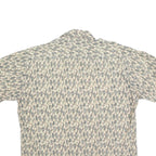 CAMPIA Mens Beige & Grey Abstract Print Shirt L Cotton Blend Summer Casual