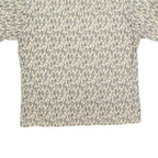CAMPIA Mens Beige & Grey Abstract Print Shirt L Cotton Blend Summer Casual