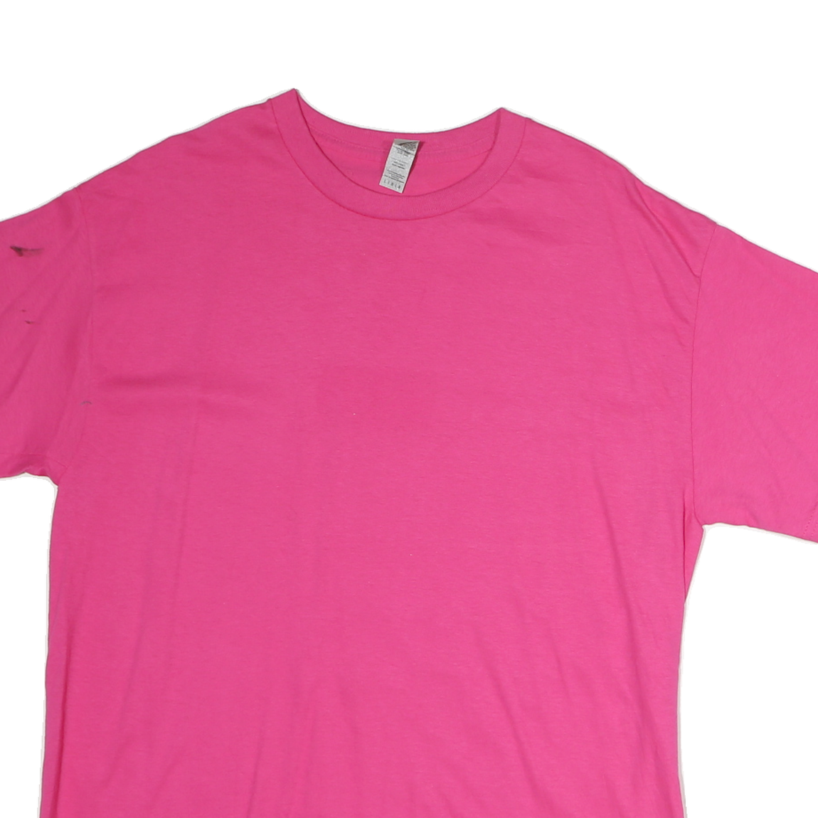 GILDAN Womens Pink T-Shirt L Short Sleeve Crew Neck Plain Cotton Casual