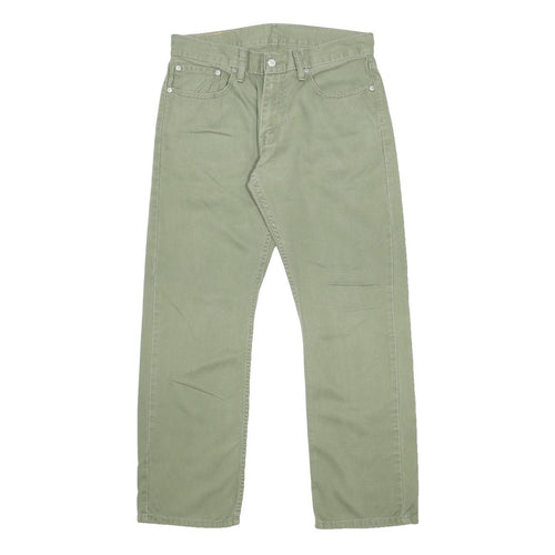 LEVI'S Mens Cotton Slim Green Trousers W32 L30 Casual Zip Closure