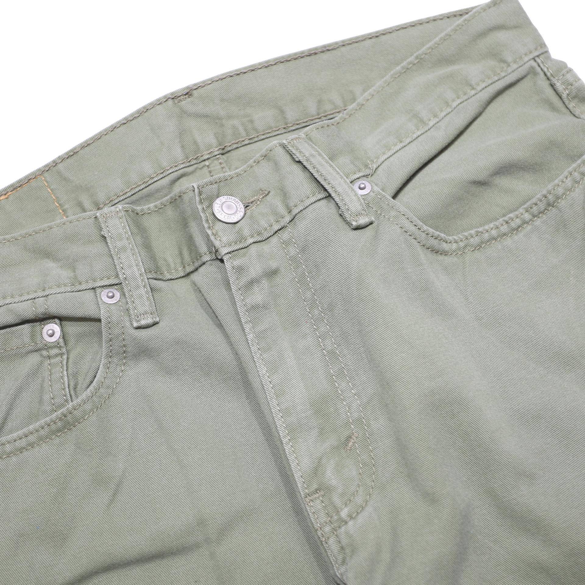 LEVI'S Mens Cotton Slim Green Trousers W32 L30 Casual Zip Closure