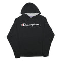 CHAMPION Mens Black Pullover Hoodie M Cotton Blend Classic Logo Hooded