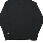 CHAMPION Mens Black Pullover Hoodie M Cotton Blend Classic Logo Hooded