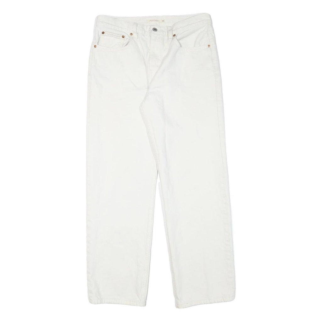 LEVI'S Womens Jeans White Regular Straight Denim W32 L30 Classic Zip Cotton