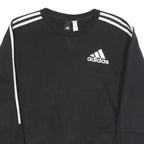 ADIDAS Mens Black Sweatshirt Crew Neck S Cotton Blend Casual Sportswear