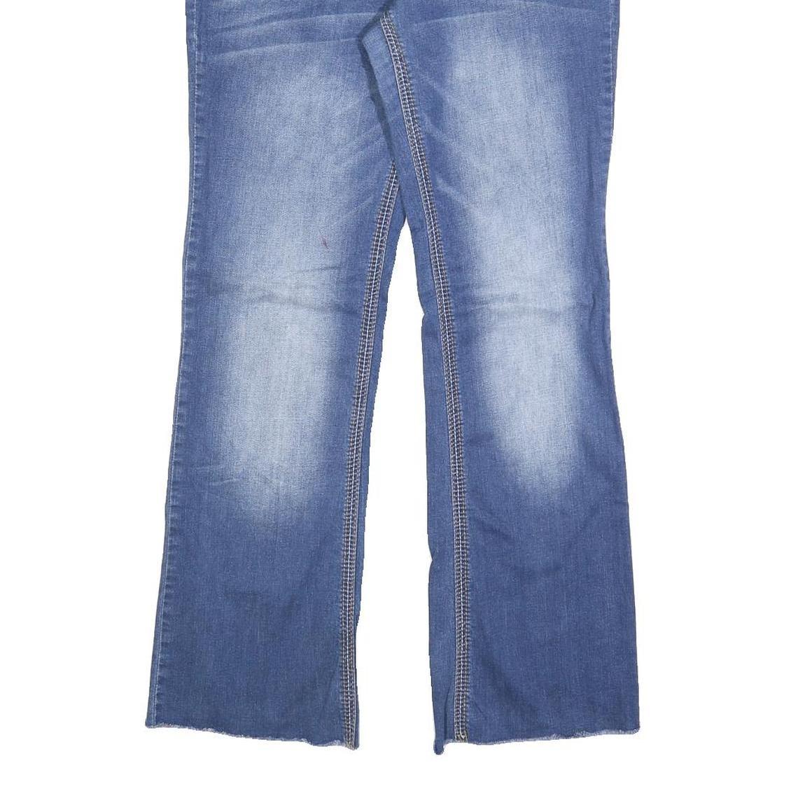 ARYIA Womens Blue Regular Bootcut Denim Light W32 L30 Detailed Stitching Zip