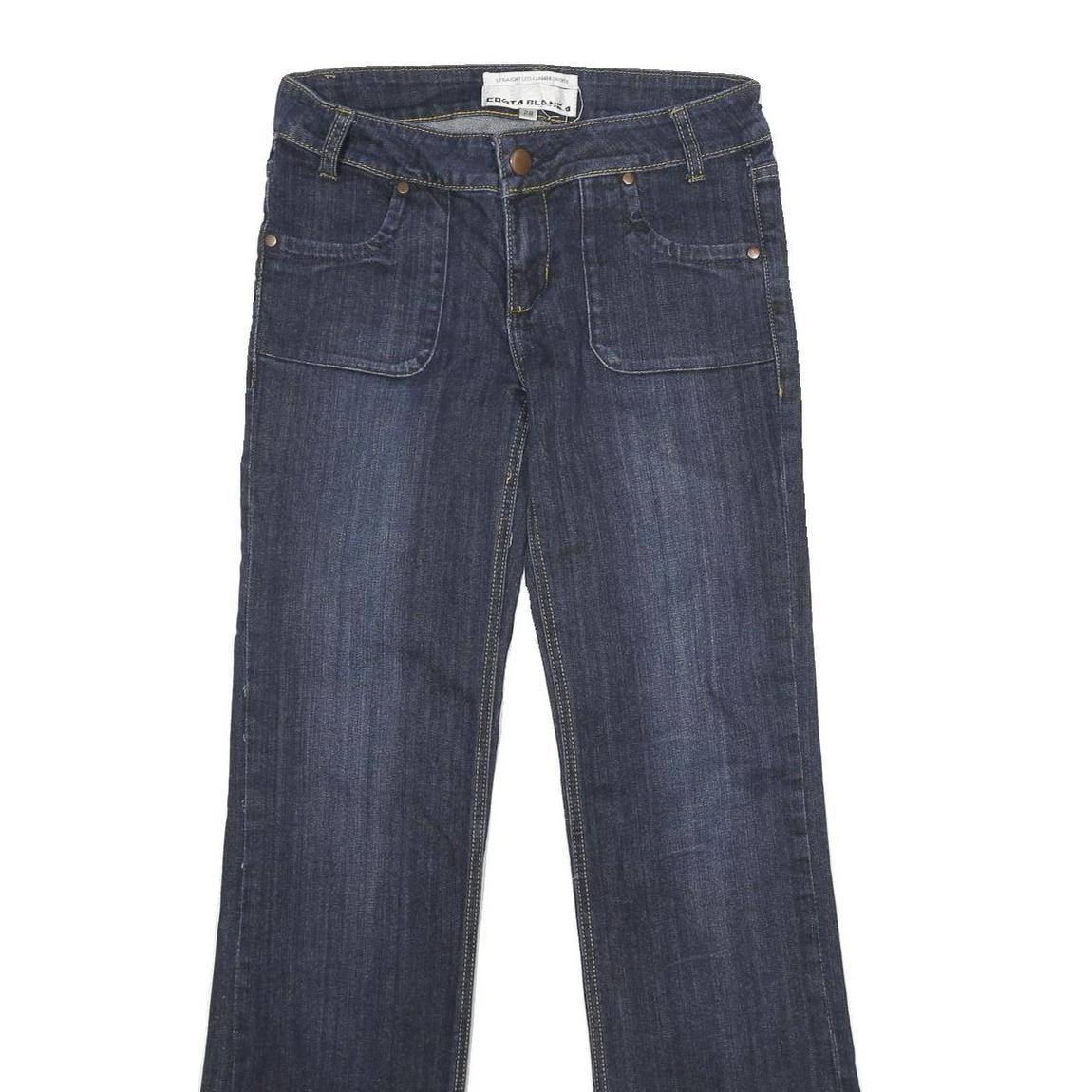 COSA BLANCA Womens Jeans Blue Regular Straight Denim Medium W28 L32 Stylish Zip