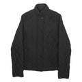 BARBOUR Womens Black Quilted Jacket UK 10 Cotton Blend Zip Stylish Lightweight