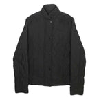 BARBOUR Womens Black Quilted Jacket UK 10 Cotton Blend Zip Stylish Lightweight