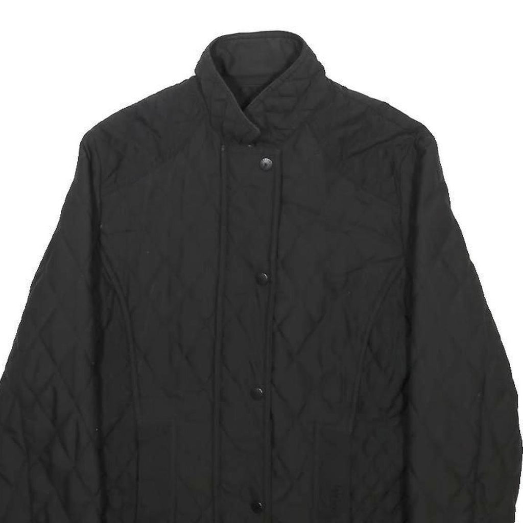 BARBOUR Womens Black Quilted Jacket UK 10 Cotton Blend Zip Stylish Lightweight