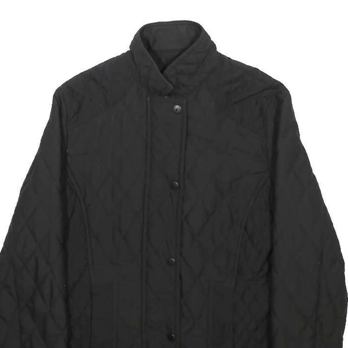 BARBOUR Womens Black Quilted Jacket UK 10 Cotton Blend Zip Stylish Lightweight