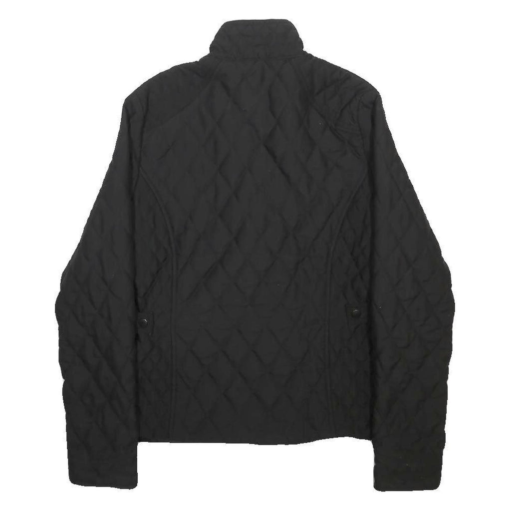 BARBOUR Womens Black Quilted Jacket UK 10 Cotton Blend Zip Stylish Lightweight