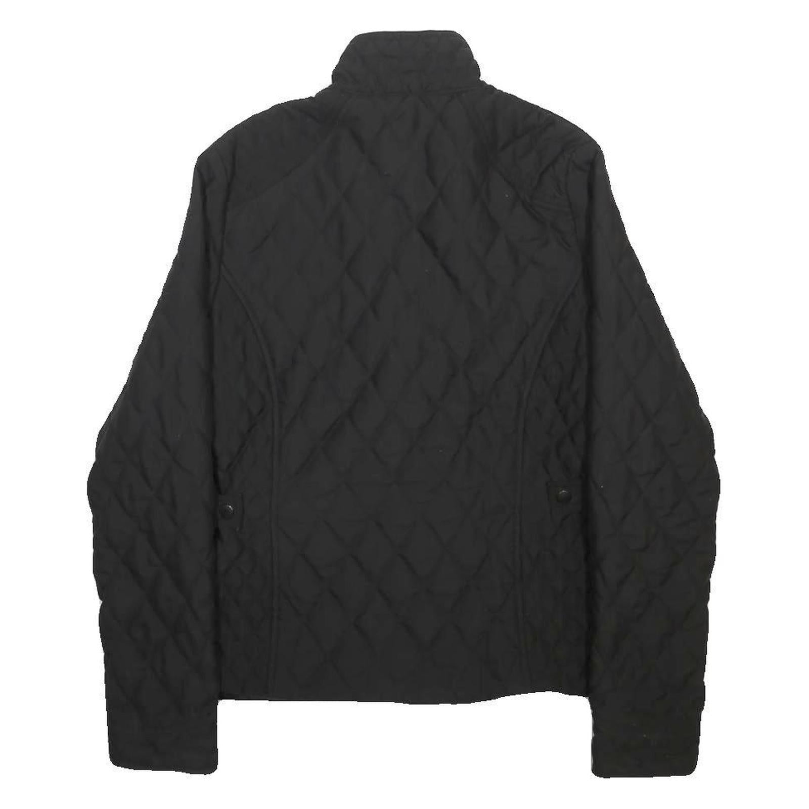 BARBOUR Womens Black Quilted Jacket UK 10 Cotton Blend Zip Stylish Lightweight
