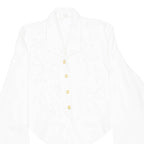 Womens Blouse White Collared Long Sleeve Viscose L