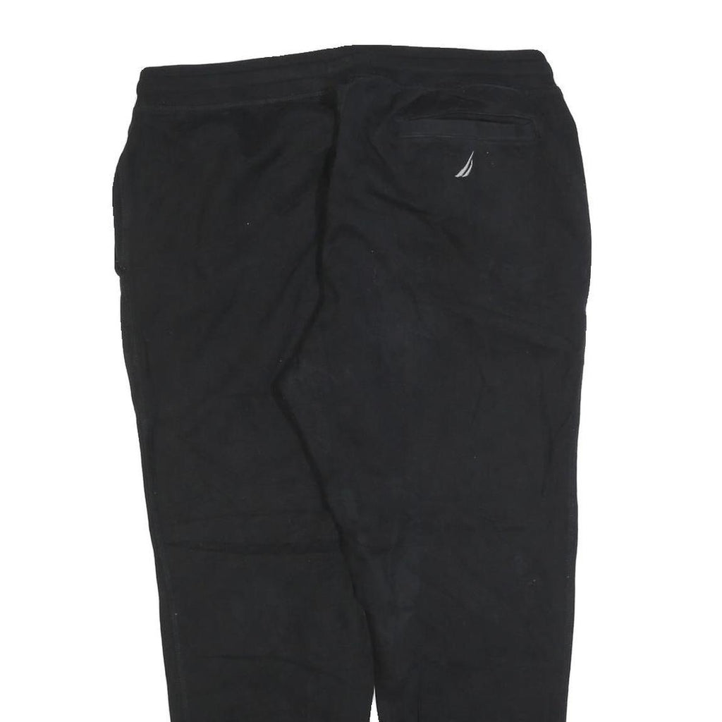 NAUTICA Mens Joggers Black L W34 L27 Cotton Blend Relaxed Tapered Drawstring