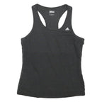 ADIDAS Womens Black Graphic Vest S Sleeveless Crew Neck Climalite Fitness