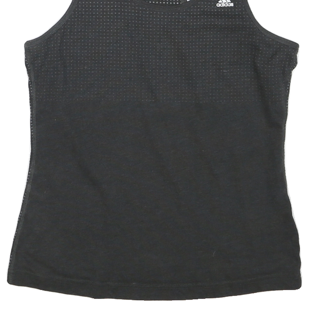 ADIDAS Womens Black Graphic Vest S Sleeveless Crew Neck Climalite Fitness
