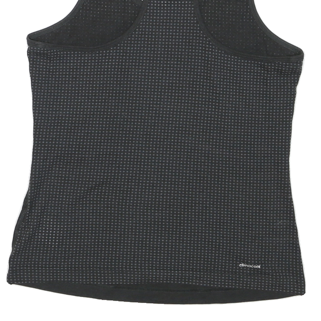 ADIDAS Womens Black Graphic Vest S Sleeveless Crew Neck Climalite Fitness