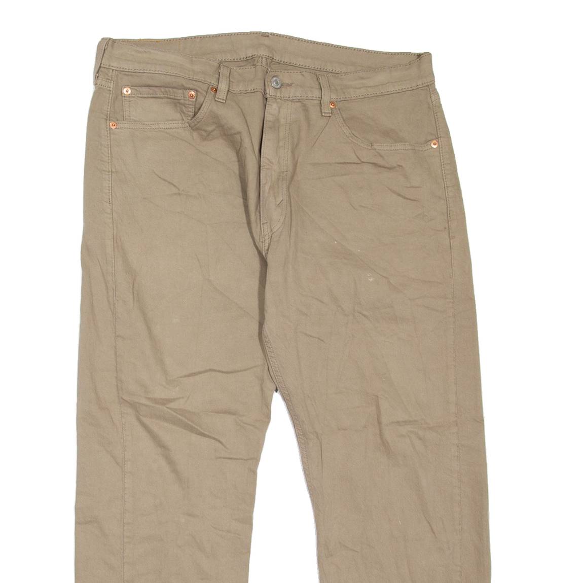LEVI'S 505 Jeans Mens Beige Regular Straight W36 L26