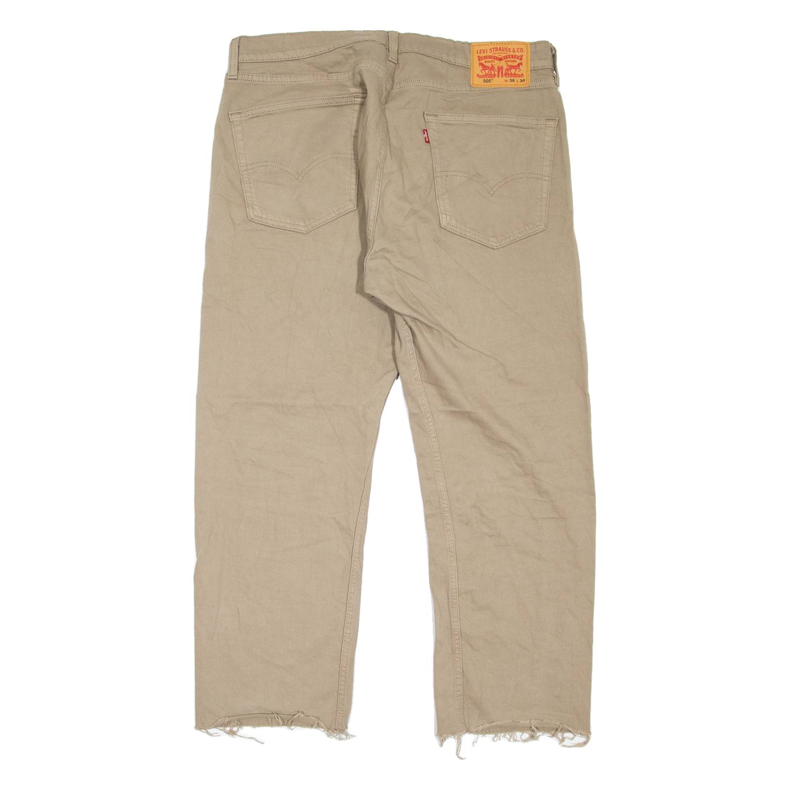 LEVI'S 505 Jeans Mens Beige Regular Straight W36 L26