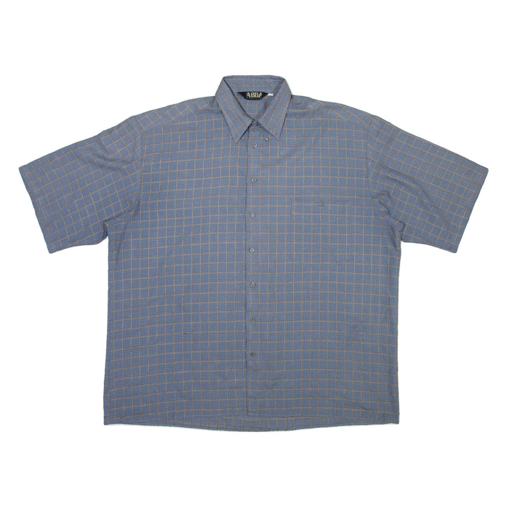 ABBA Mens Shirt Blue Check XL