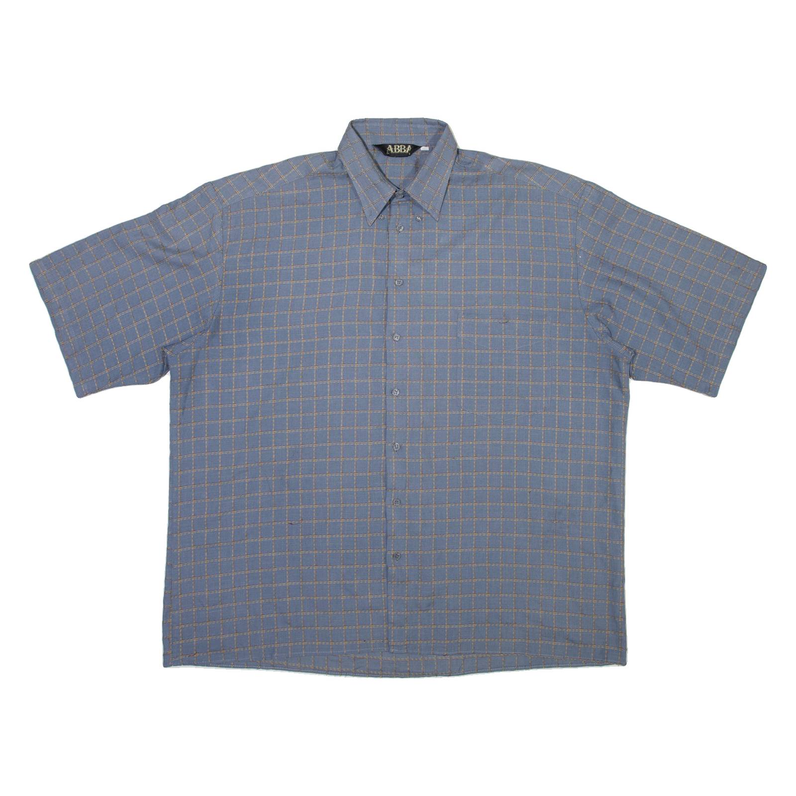 ABBA Mens Shirt Blue Check XL